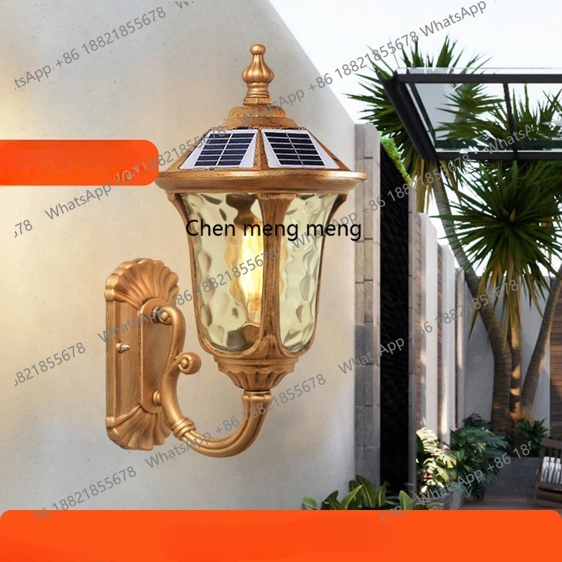 Outdoor wall lamp waterproof outdoor creative garden lamp European retro villa balcony solar door lamp