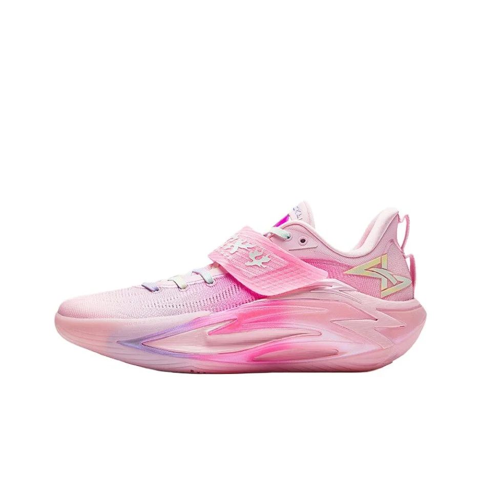 Anta Shock Wave 7 Pro Textile, Synthetic Leather Low top Basketball Shoes Men's Pink 112621111-4