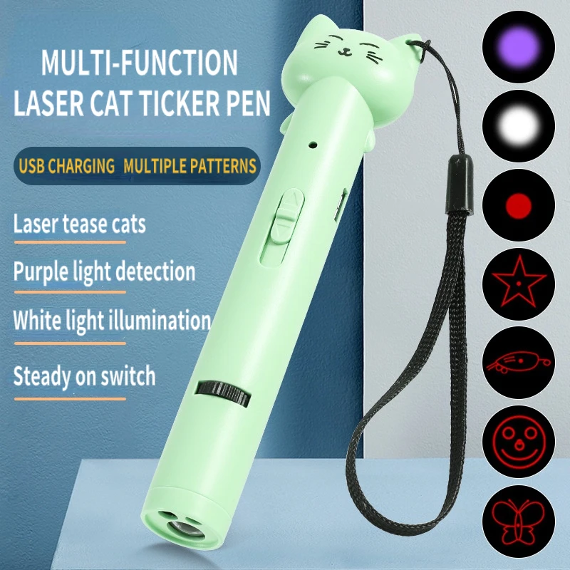 Usb rechargeable laser cat tickling stick Infrared laser lamp pattern projection cat toy pet supplies cat tickling pen pet toys