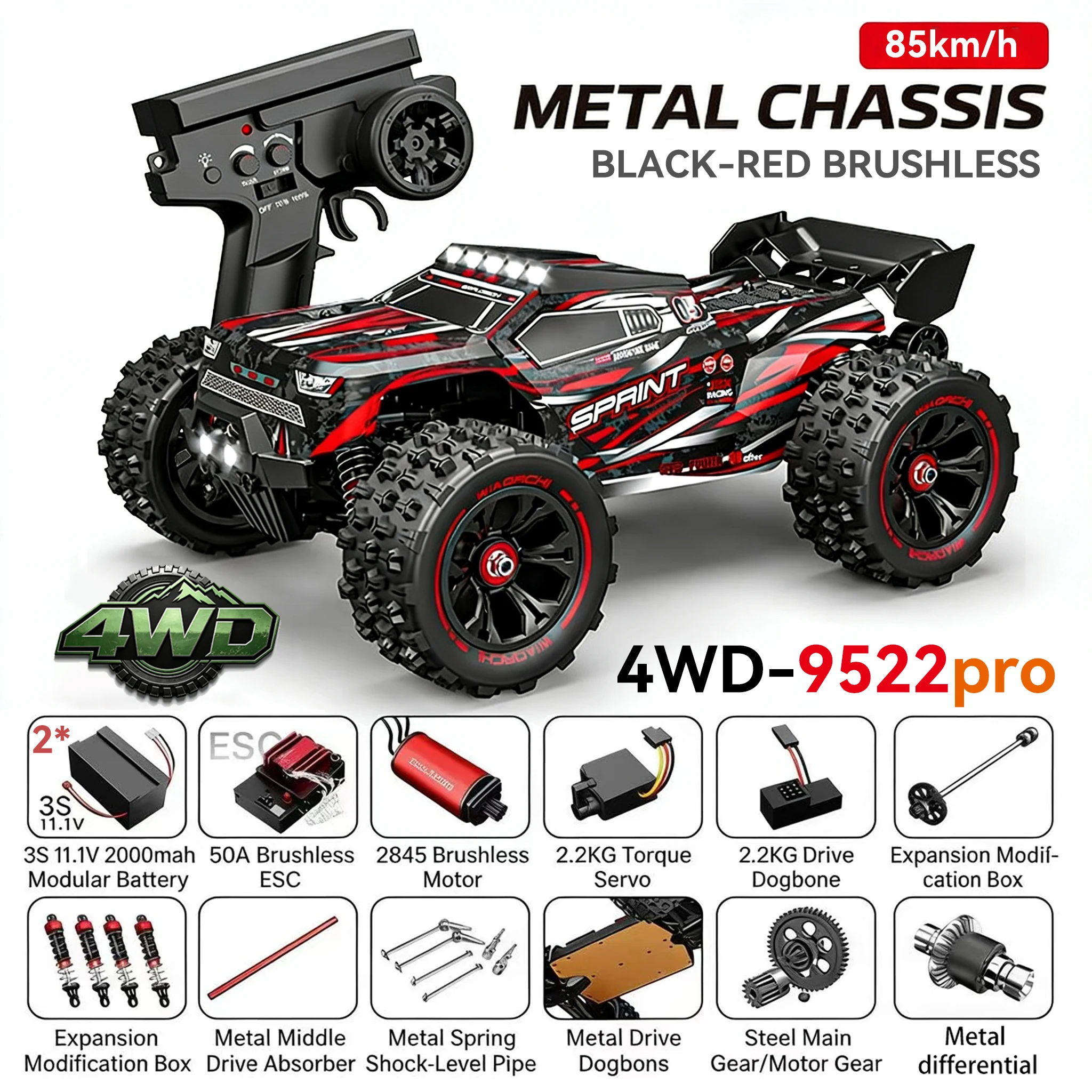 

Boys 1/16 Scale High-Speed Racing Car 9522 Remote Control Toy with 50KM/H to 85KM/H Speed for Ages 12+ Years vs SG116MAX