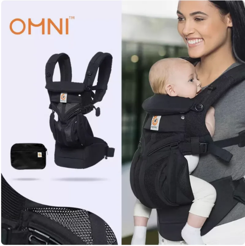 Breeze 360 Omni Baby Carrier Cotton Breathable Ergonomic Backpacks Holder Shoulder Waist Belt Sling Suspenders