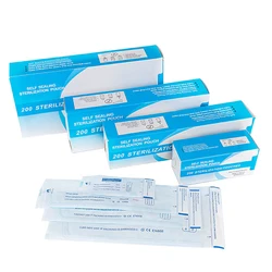 200pcs Self Sealing Sterilization Pouch For Nail Tools Adhesive Strips Disposable Dental Tattoo Tools Storage Bag
