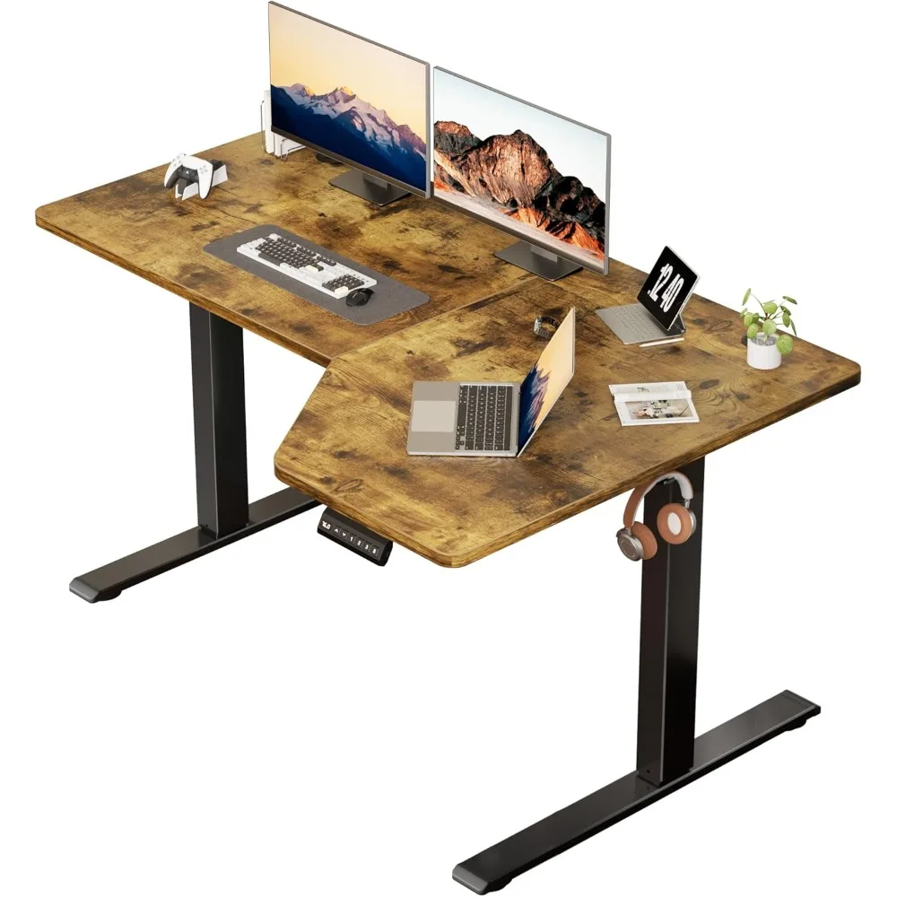

Electric Corner 55 x 35 Inch L-Shaped Standing Desk Workstation,Memory Controller Height Adjustment,Ergonomic Rising Computer Ta