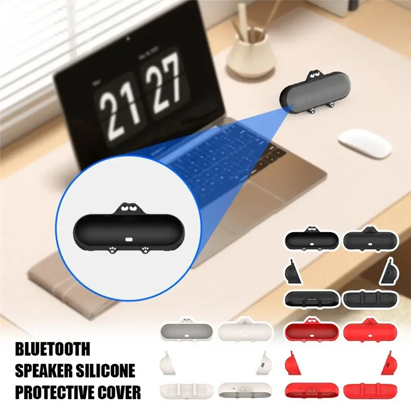 

Stylish-Dustproof Protective Cover Anti-Fall Protective Cover Cute Bluetooth Audio Protective Case White