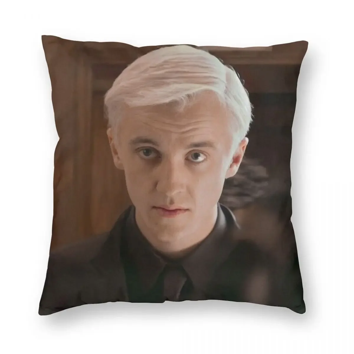 Draco Lucius Malfoy Pillowcase Polyester Linen Velvet Pattern Zip Decorative Throw Pillow Case Car Cushion Cover 40x40cm 16x16In