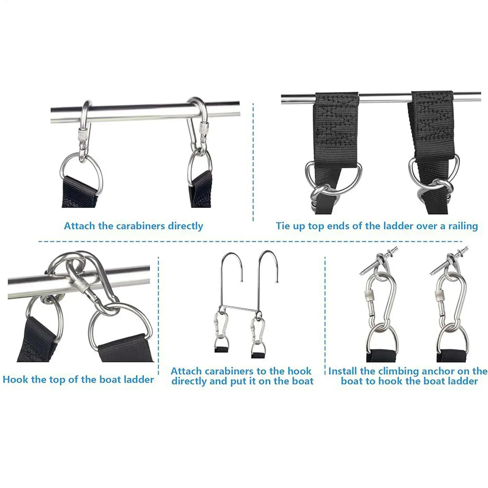 

Rope Ladder For Boat 4-Step 600lbs Climbing Pontoon Boat Ladder Climbing Stairs Marine Accessories For Boarding Reboarding Kayak