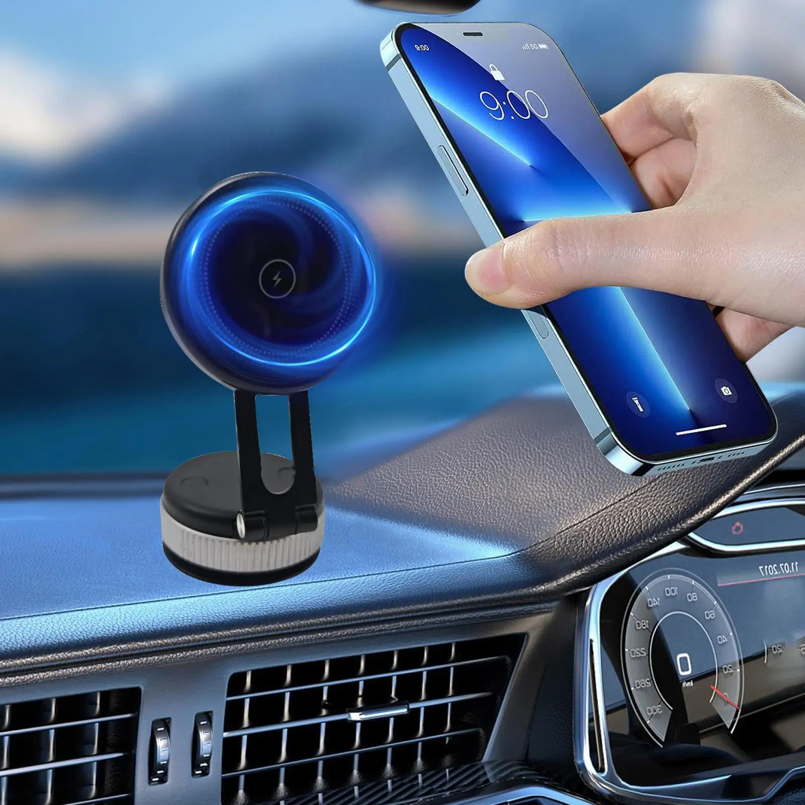 

Magnetic Phone Car Mount Auto Cell Phone Stand Retractable Cellphone Stand For Trucks Vehicles Auto Smartphone Bracket