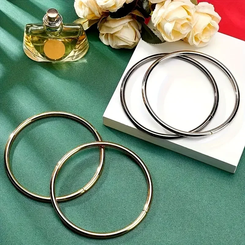 2Pcs O Ring Bag Handle Metal Strap Replacement Handbag Luggage Hardware Accessories For DIY Purse Sewing Craft Accessories