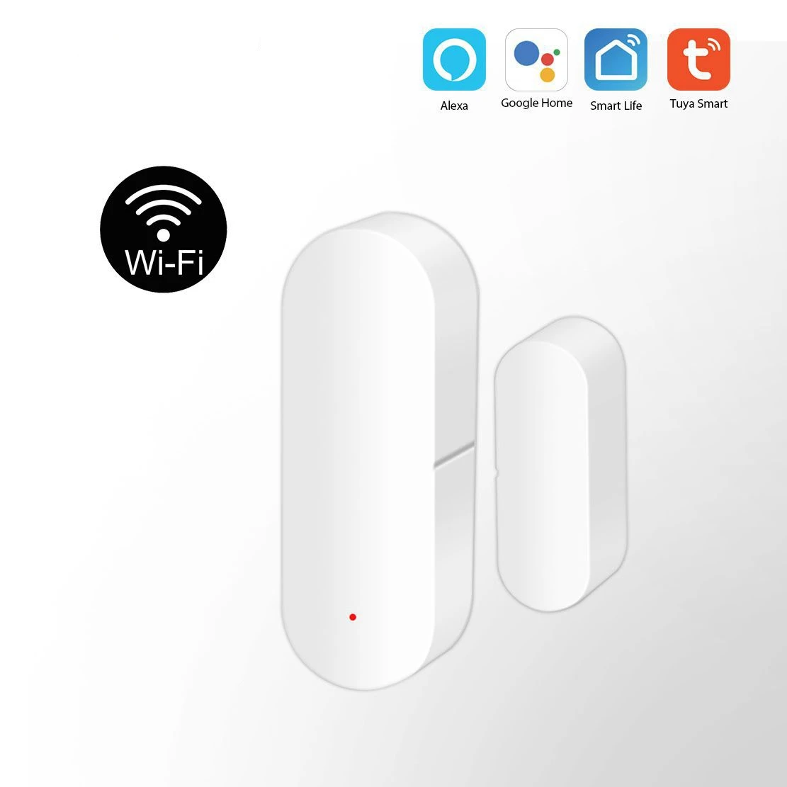 New Tuya  WiFi Door Sensor Smart Window Sensor Alarm Detector Independent Magnetic Sensor Work With Alexa Google Home