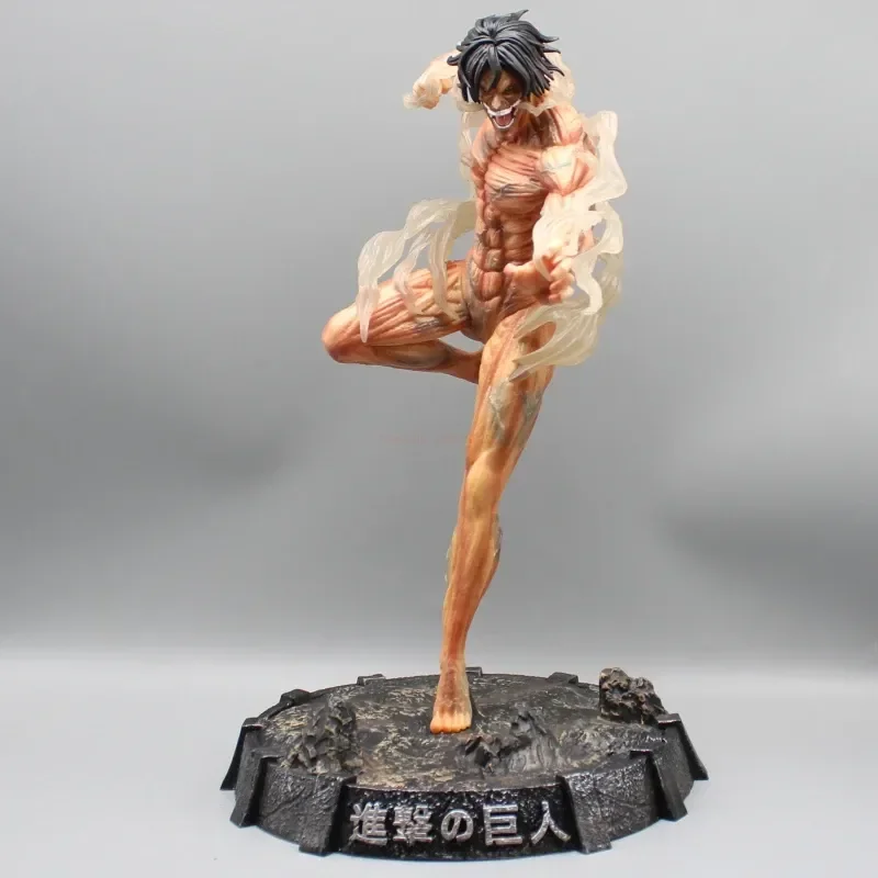 38cm Attack On Titan Anime Figures The Armored Figure Titan Eren Jager Action Figurine Model Pvc Statue Doll Ornament Toys Gifts