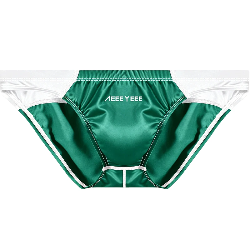 3PCS Men's Underwear Sexy Low Waist Triangle Briefs Satin Silky Comfortable Breathable Thin Underpanties