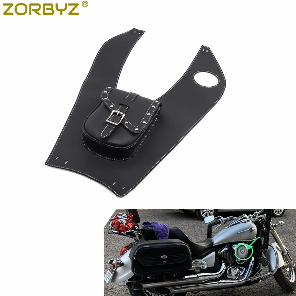 ZORBYZ Motorcycle  Artificial Leather Tank Cap Panel Cover Pad Bag For Kawasaki Vulcan VN 500 800 900 1500