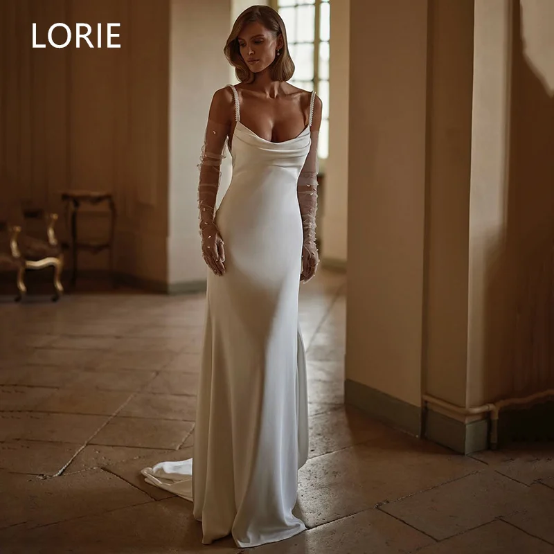 

LORIE A-line Beading Applique vestidos de novia Wedding Dress Spaghetti Strap Bridal Gowns Backless Wedding Gown Customized 2025