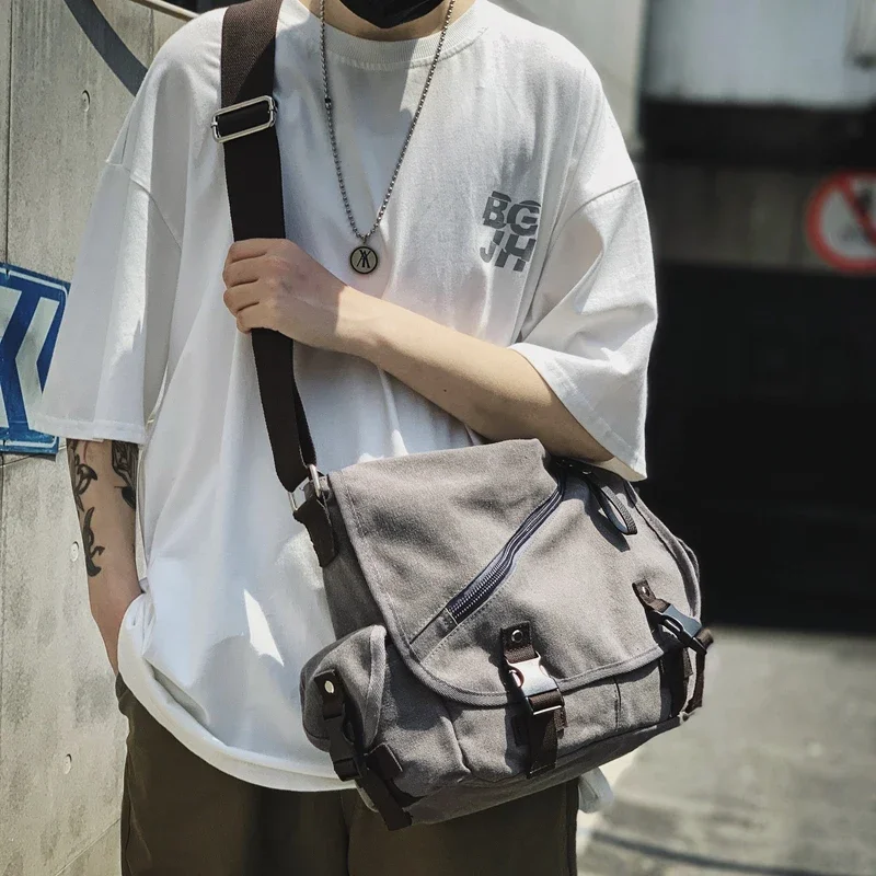 Japanese Nylon Travel Shoulder Man Bag Streetwear Style College Teens Sling Men’s Bag Messenger Bags Causal School Cross Bag