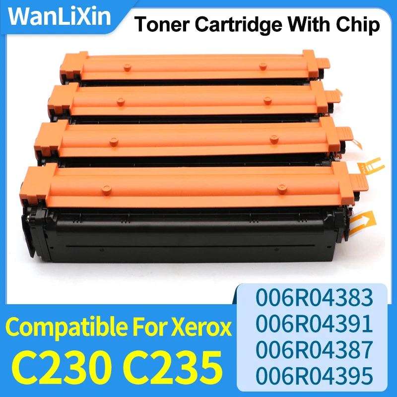 جديد متوافق مع خرطوشة الحبر زيروكس C230 C235 مع رقاقة 006R04383 006R04391 006R04387 006R04395 خرطوشة حبر الطابعة