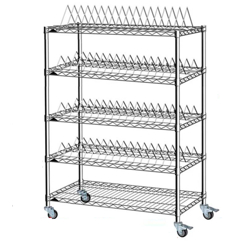 Fashion Hot Selling Shelf Chrome Wire Shelves 5 Tiers Wire Shelving Racks Metal Rack  SMT Storage Cart