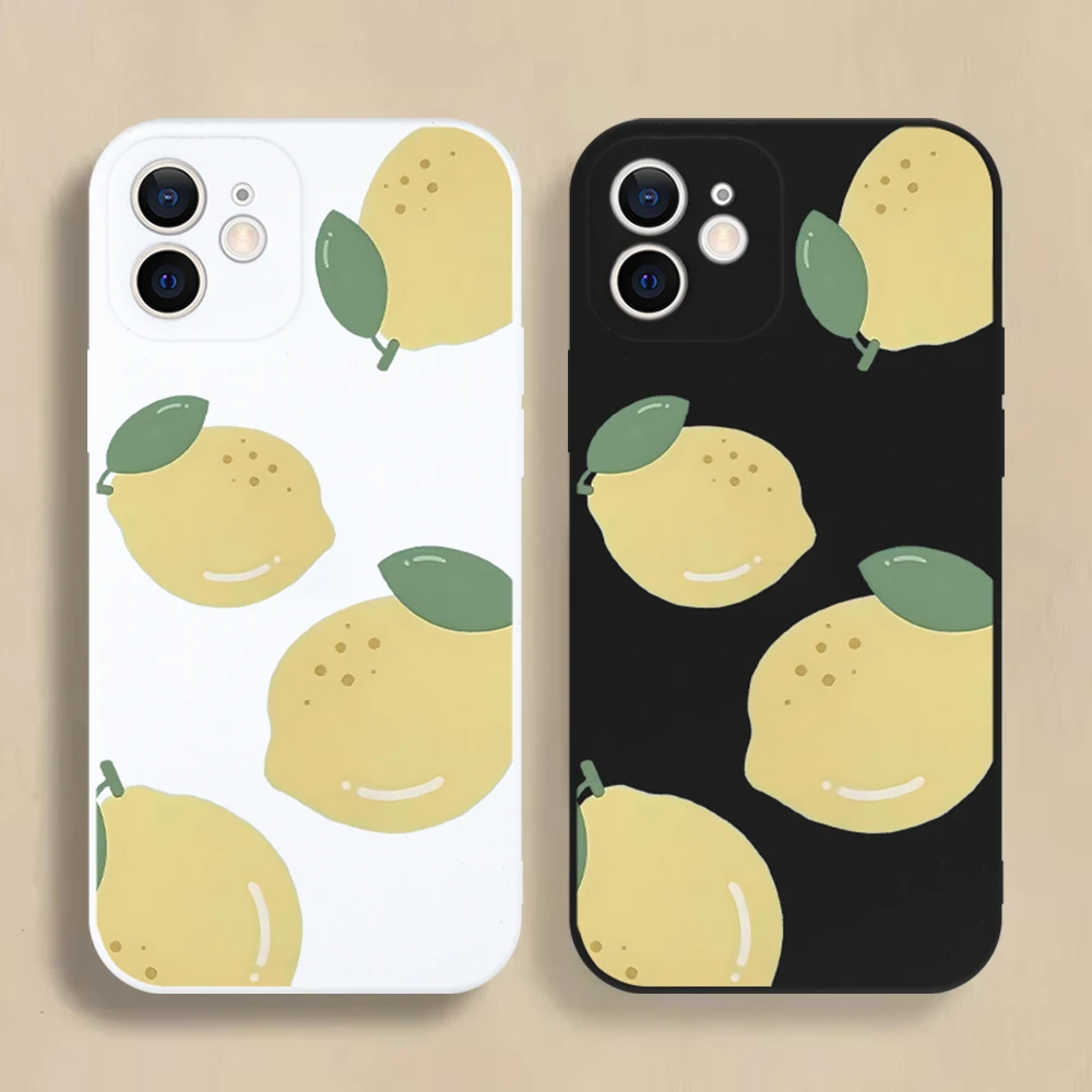 

Summer Lemon Pattern Phone Case For iPhone 16 15 14 13 12 11 Pro Max Mini X XS XR SE 7 8 Plus Shockproof Dustproof Cover Fundas