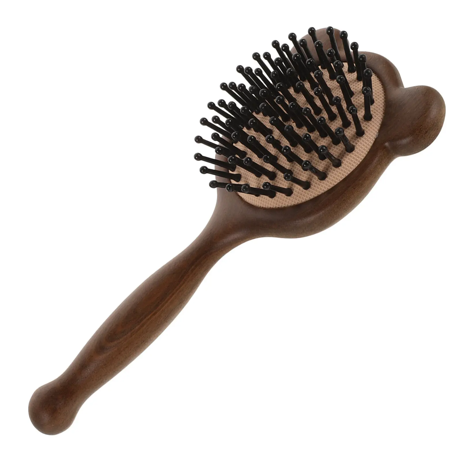 

Bear Cushion Massage Brush Wooden Scalp Massager Portable Hair Brush Detangler Scalp Care Tool for Men Women Curly Hair