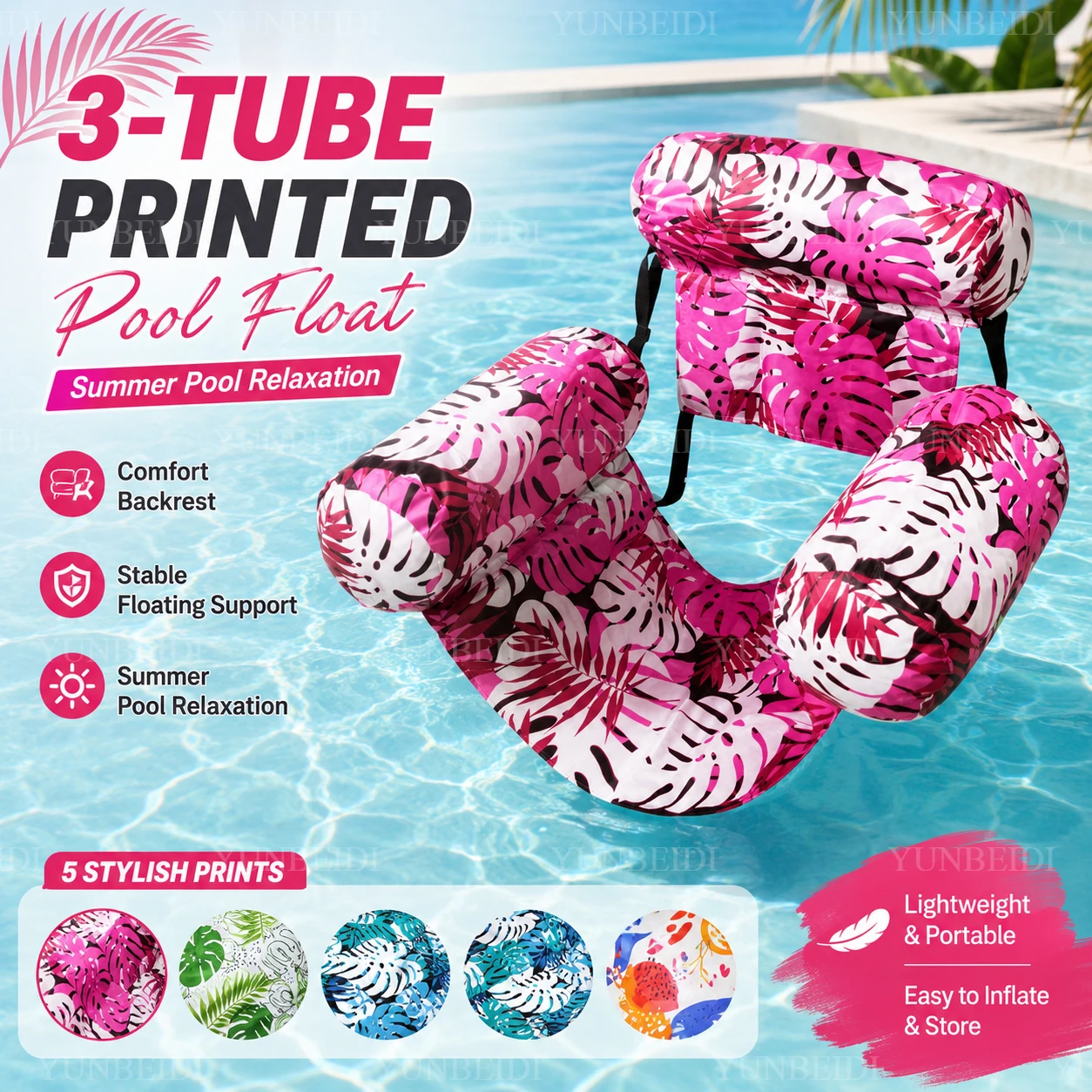 Adult Inflatable Pool Float - Floating Seats with Armrests and Backrest  Floating Raft for Summer Water Fun