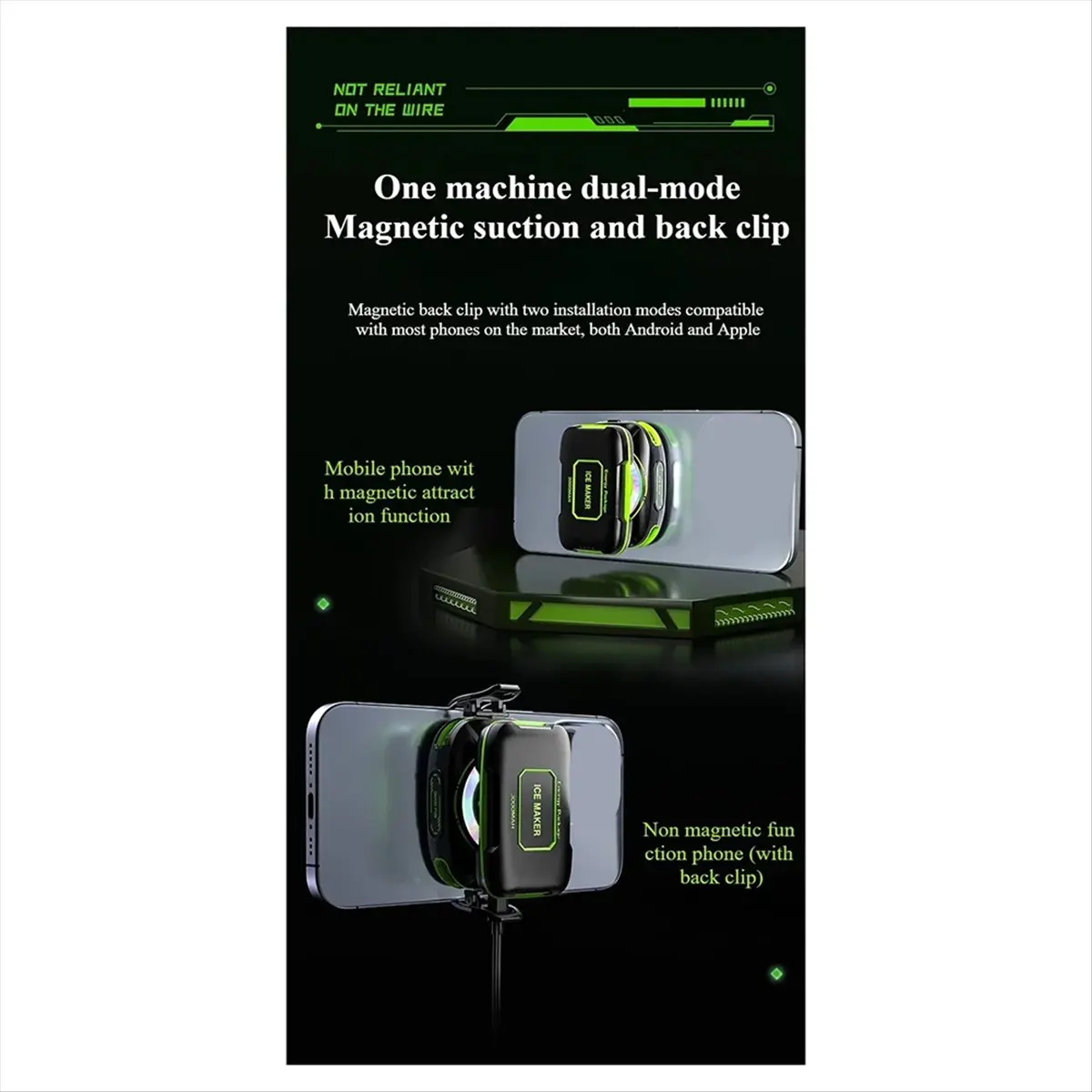 

Stable- Mobile Phone Radiator Can Freeze Rechargeable Digital Display Silent Magnetic Refrigeration Cooling Artifact