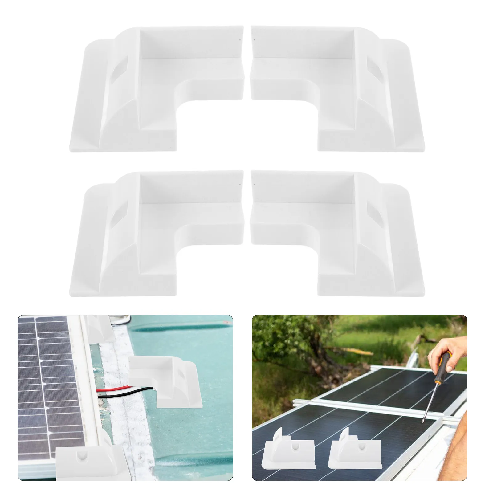 

4Pcs Solar Panel Mount Bracket Heavy-Duty Flat Roof Rv Caravan Camper Boat Trailer Mounting Stand with Air Flow Cooling Design