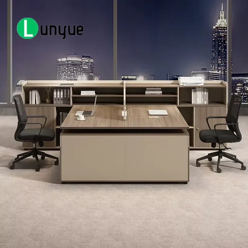 Modern Open Office Computer Workstation Modular 4 Person Staff Desk with Baffle Executive Working Group Furniture for Office