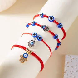 Lucky Red String Turkish Evil Blue Eyes Bracelets For Women Men Hand-woven Good Luck Amulet Demon Eye Bangles Friendship Jewelry
