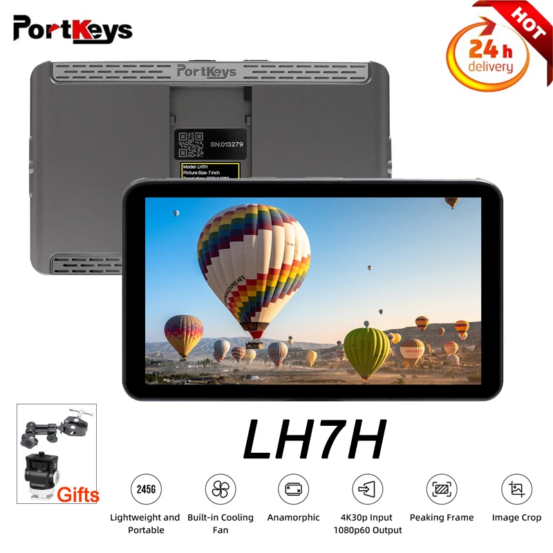 

Portkeys LH7H 7″ 7 Inch Monitor 4K 1080p60 HDMI-compatible Output Ultralight 3D LUT Touch Screen Support 1920*1080 Field Monitor