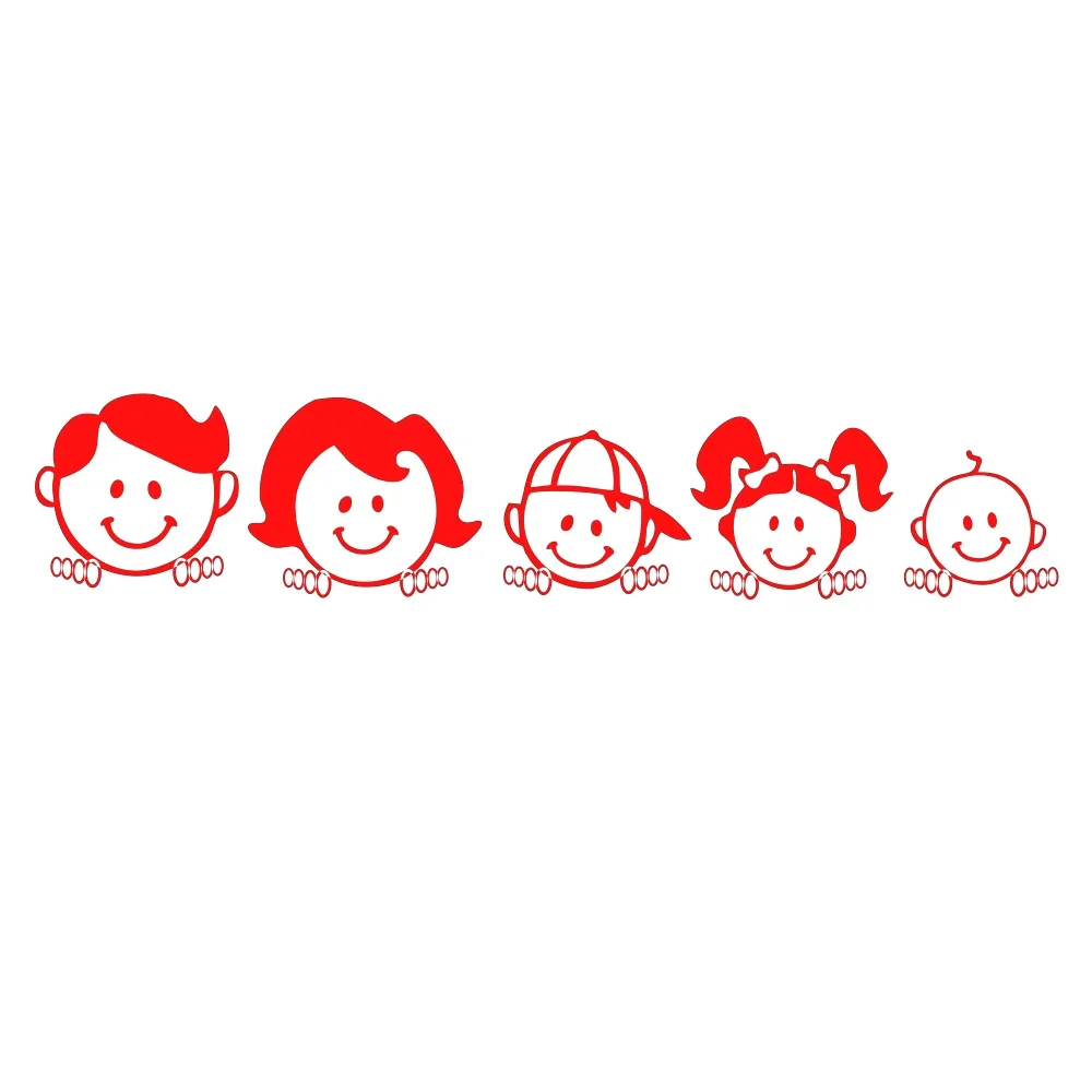 15cm Car Sticker Happy Family Exterior Parts Decoration Stickers on Motorcycle Accessories Sunscreen and Waterproof Products PVC