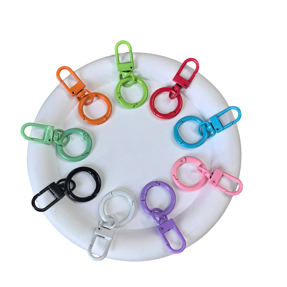 10PCS Colorful Lobster Clasp Hooks Metal Plated Clasps with Coil For DIY Jewelry Making Dog Keychain Bracelet Accessories