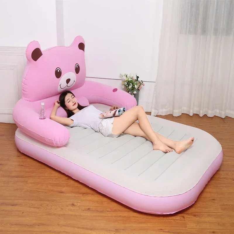 

Double inflatable Children's air cushion Small cartoon lazy Family bear Family foldable single inflatable bed