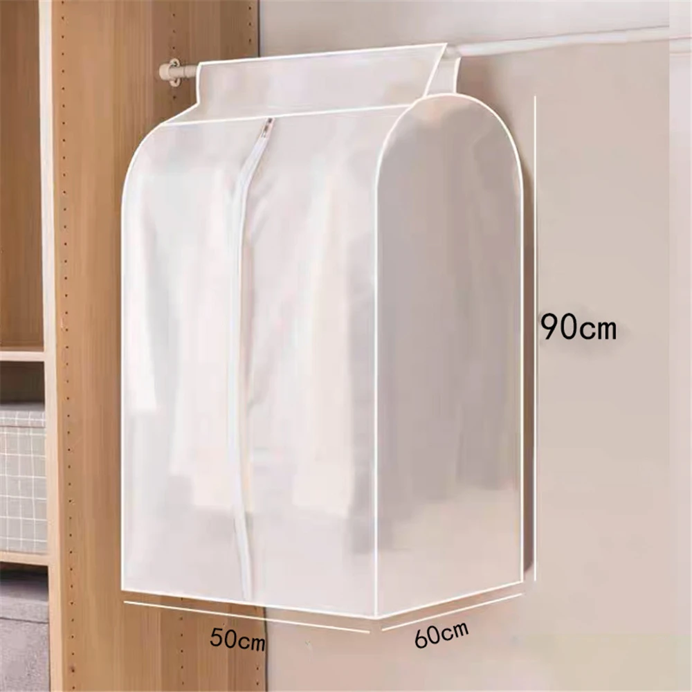 Clothing Dust Cover Transparent Dress Clothes Garment Dust Cover Hanging Organizer Waterproof Dustproof Clothes Wardrobe Storage