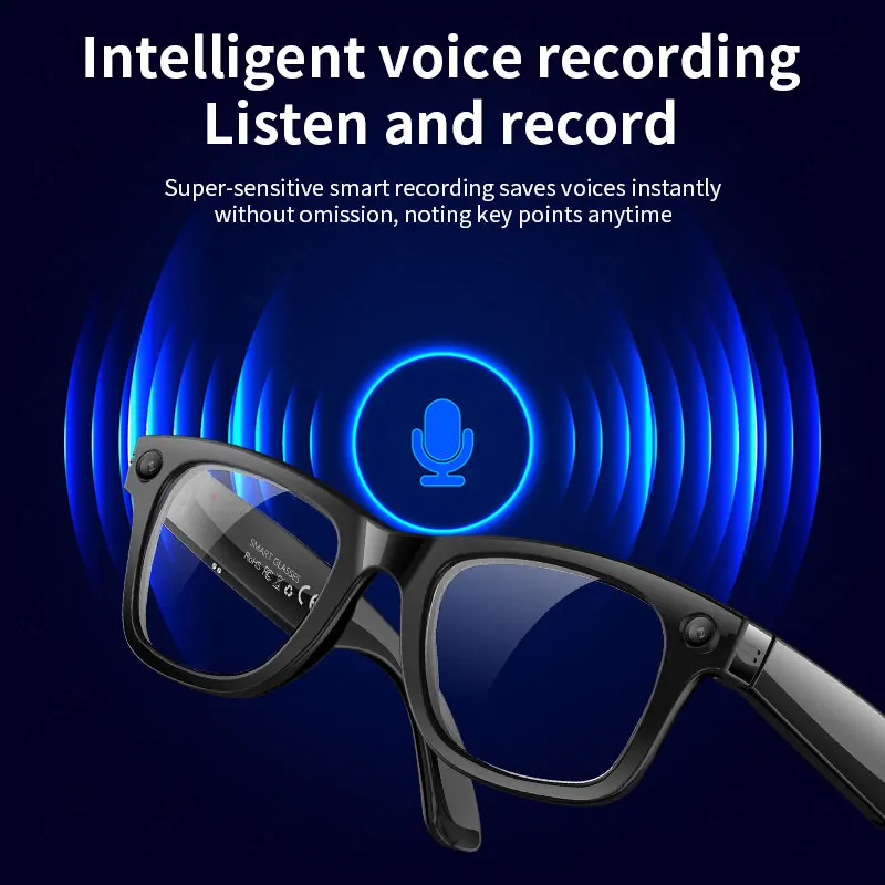 LIGE Kamera Video Smart Brille Männer AI Stimme Assistent Brillen Übersetzung Bluetooth Anruf WIFI Übertragung Foto Brille Neue