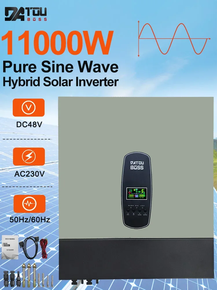 DATOUBOSS On Off Grid Hybrid Solar Inverter Dual MPPT 11KW 48V PV Max 500VDC 150A MPPT Solar Laderegler