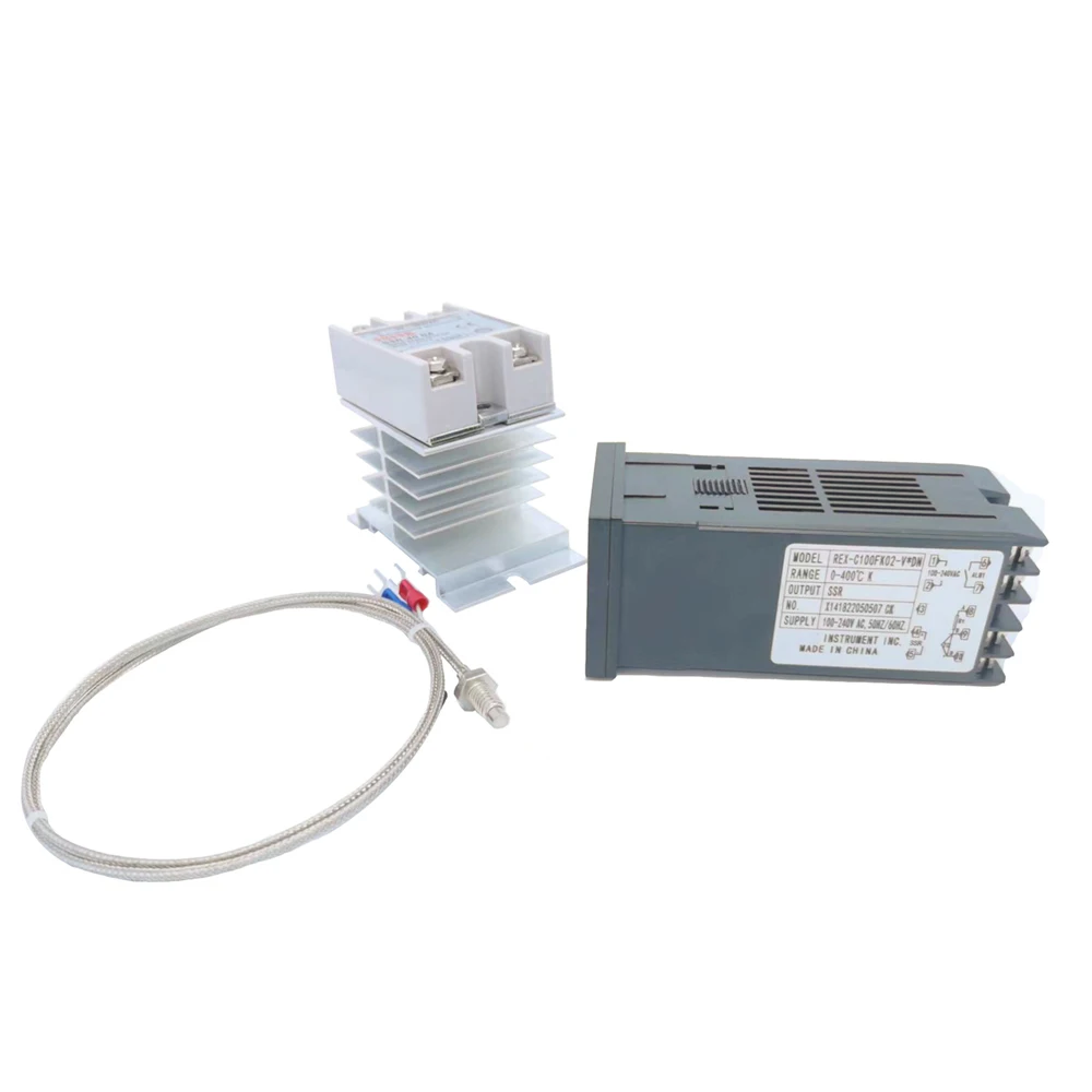 Digitale PID Temperatur Controller REX-C100 REX C100 Thermostat + 40DA SSR Relais + K Thermoelement 1m Sonde RKC