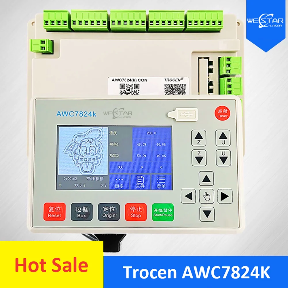 

Trocen AWC7824K Control Main Board 4 Axis Motherboard Controller Display Panel with Touch Screen for Cloth Fabric Laser Cutting