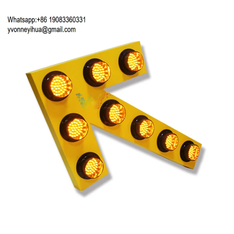 12 Years Factory Wholesale Price Road Construction Aluminum Yellow Flashing Arrow Sign