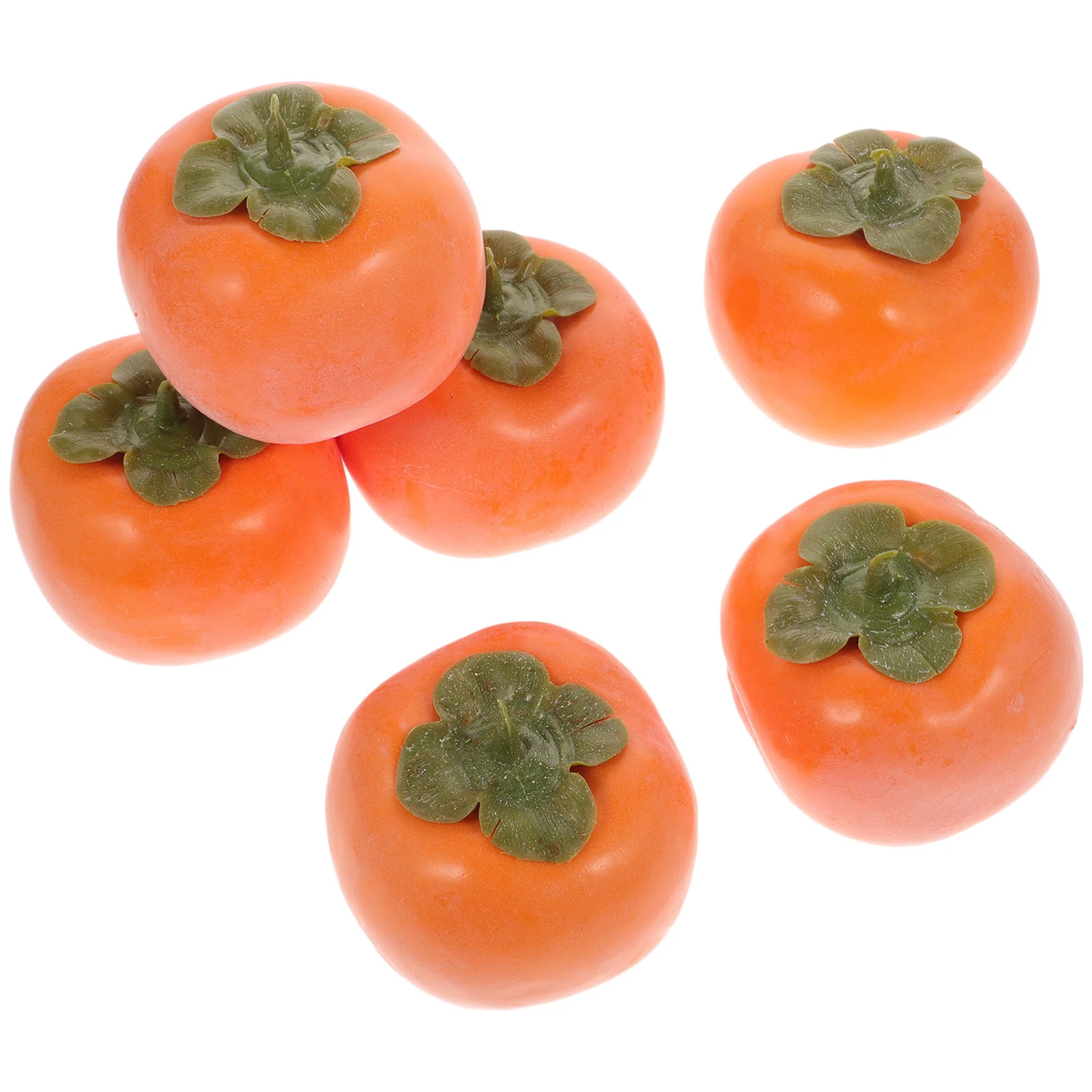 6 Pcs Fake Fruit Persimmon Props Ornament Model Foam Decorative Simulated Simulation