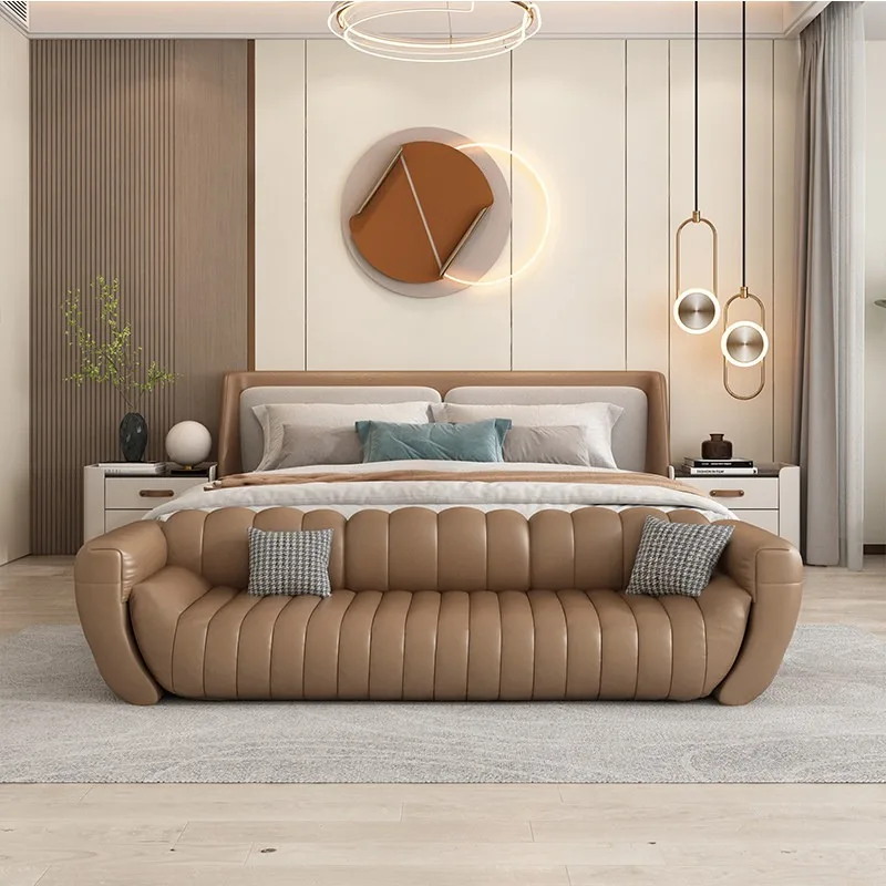 Light luxury high-end bedside stool master bedroom bedside bedside couch cat scratching leather long sofa stool