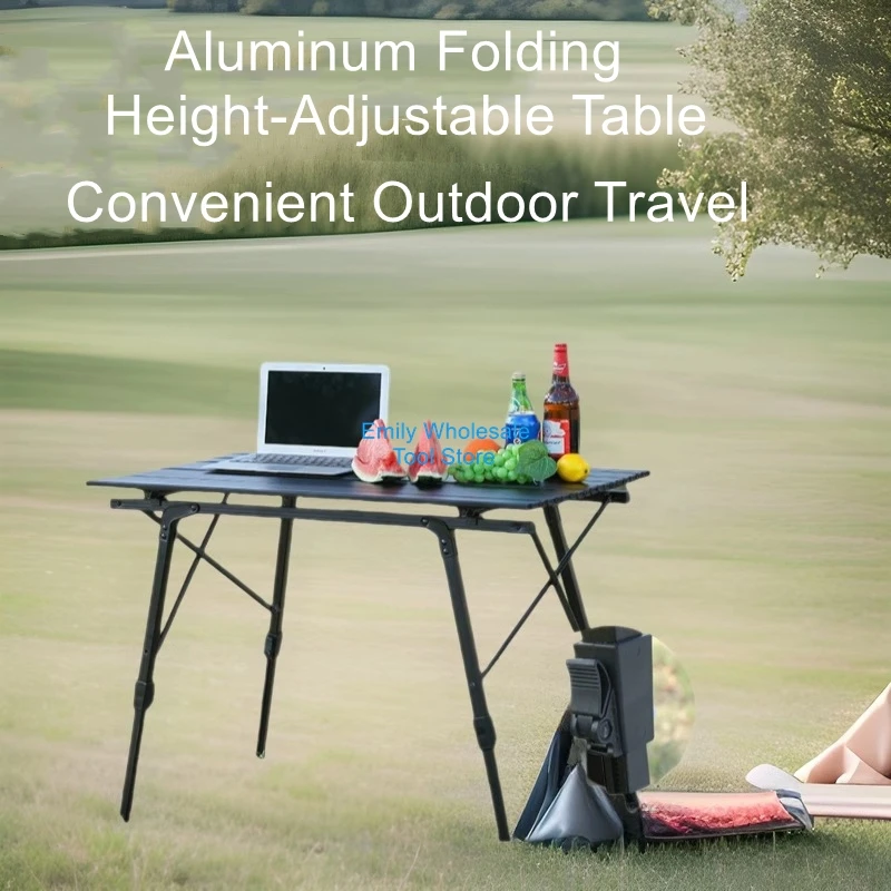 Outdoor Folding Table: Portable, Ultra-Lightweight Aluminum Alloy Picnic Table / Roll-Up Camping Table