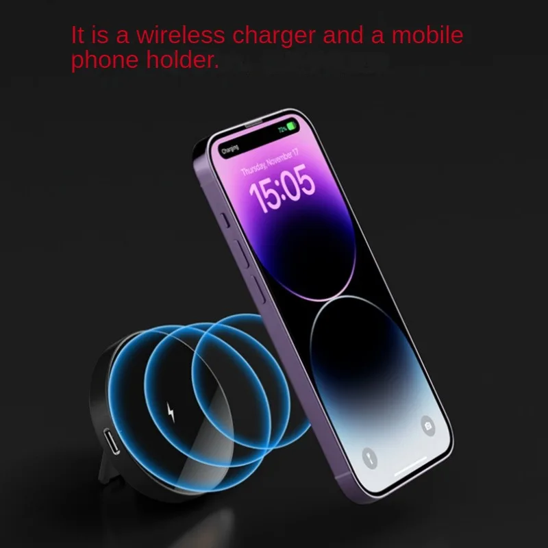 

Magnetic 15W wireless charger suitable for iPhone can be used as Bracket