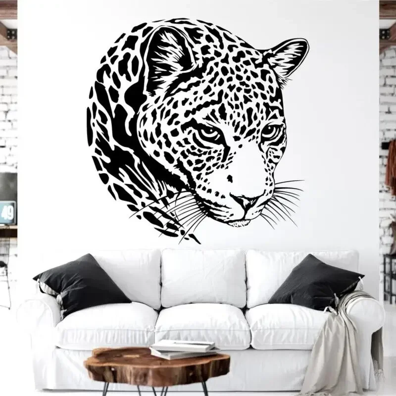 Vinilo Decorativo de Pared con Diseño de Jaguar Africano Salvaje, Decoración de Pared para el Hogar Africano, Adhesivo Artístico para Sala de Estar, Regalo, Vinilo Decorativo para Pared Dw22