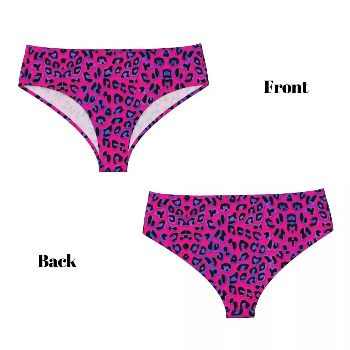 Custom Women\'s Pink Cheetah Panties Breathable Leopard Briefs Underwear