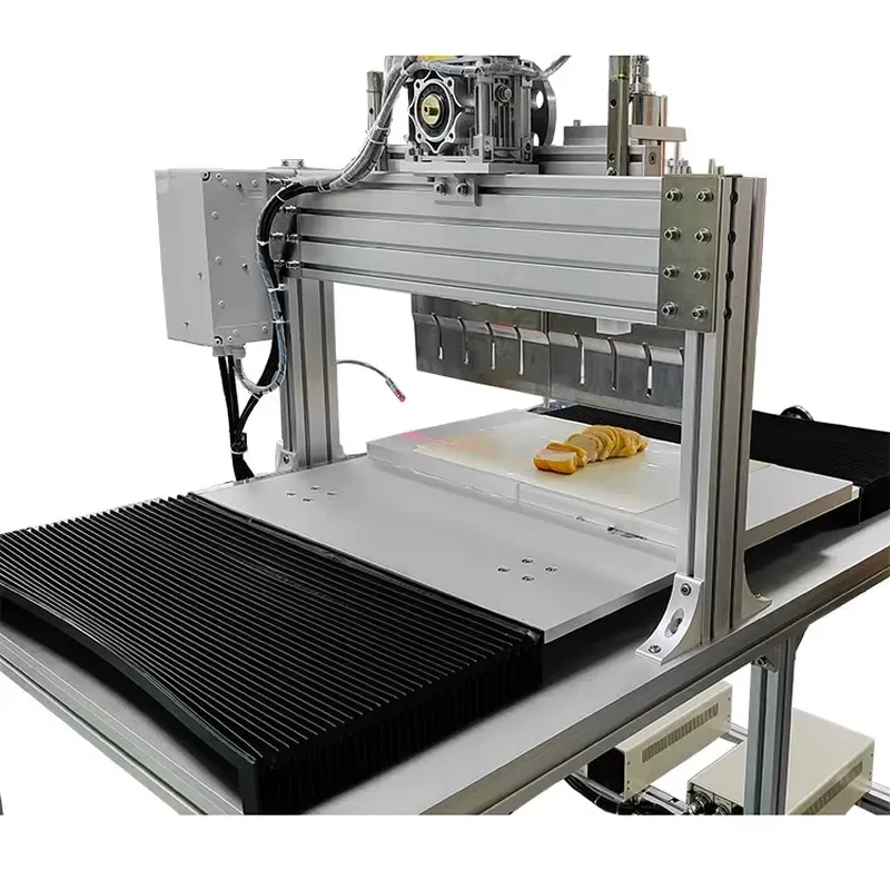 Factory Semi-automatic Double 300mm Knife Ultrasonic Food Cutter for Chocolate Cake Vegetables Cutting Machine for Snack