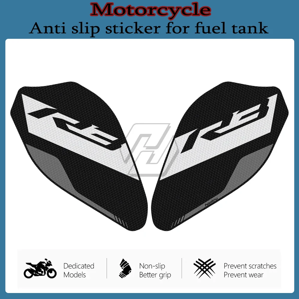 

Motorcycle Side Tank Anti Slip Side Sticker For Yamaha R3 2019-2022 Fuel Tank Sticker