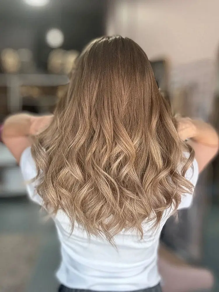 20 "الفاخرة أومبير العسل شقراء الدانتيل شعر مستعار أمامي مع جذور داكنة 100% قسط الألياف الاصطناعية طويلة طول شعر مستعار فوتورا مع جذور داكنة #5