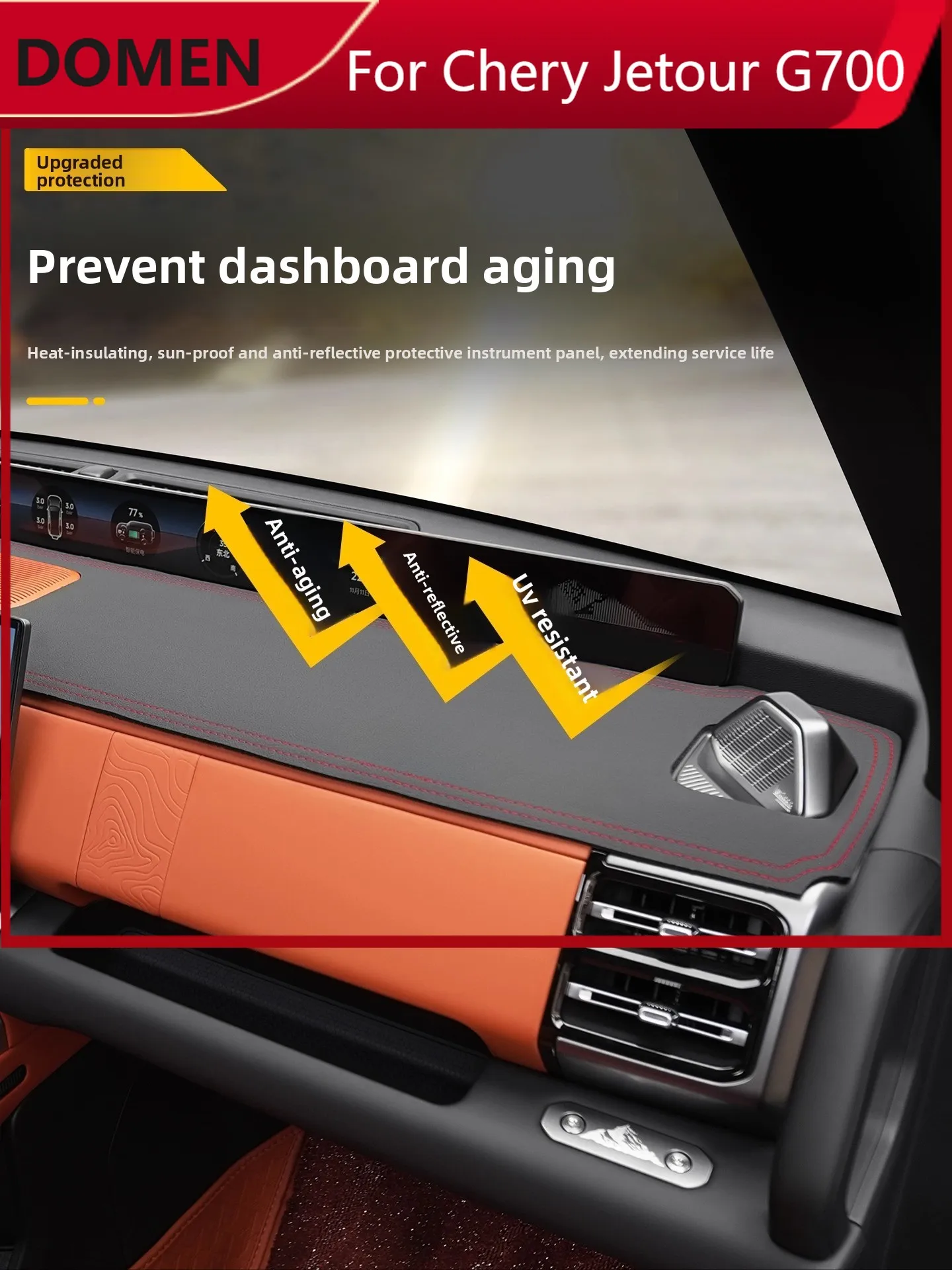 

Защитные коврики для приборной панели автомобиля Jetour G700, кожаные, противоскользящие, с защитой от солнца, аксессуары