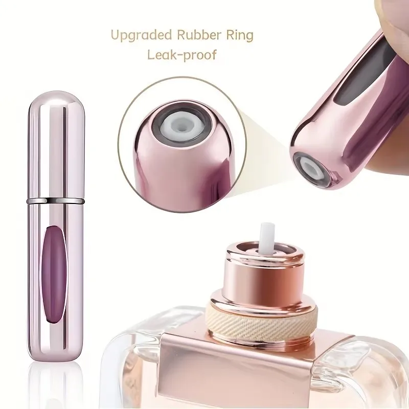 Picture 4: 5 Pieces of 5ml Refillable Mini Perfume Atomizers, Aluminum Perfume Bottles, Portable Perfume Spray Bottles, Travel Perfume Mini Bottles