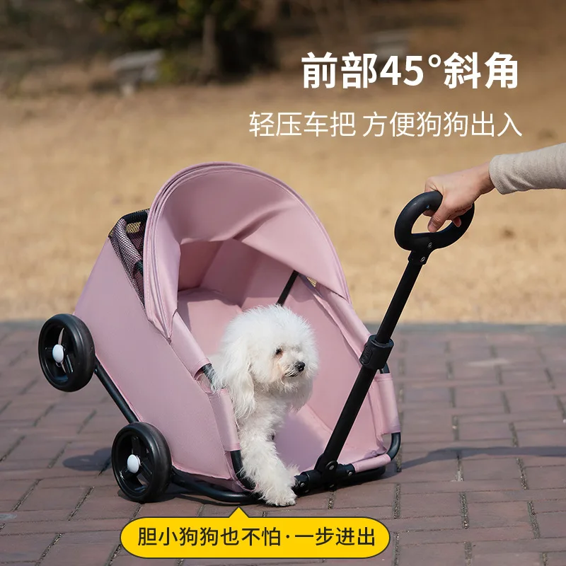 Carrito de paseo plegable y ligero para perros y gatos, exterior - imagen 3