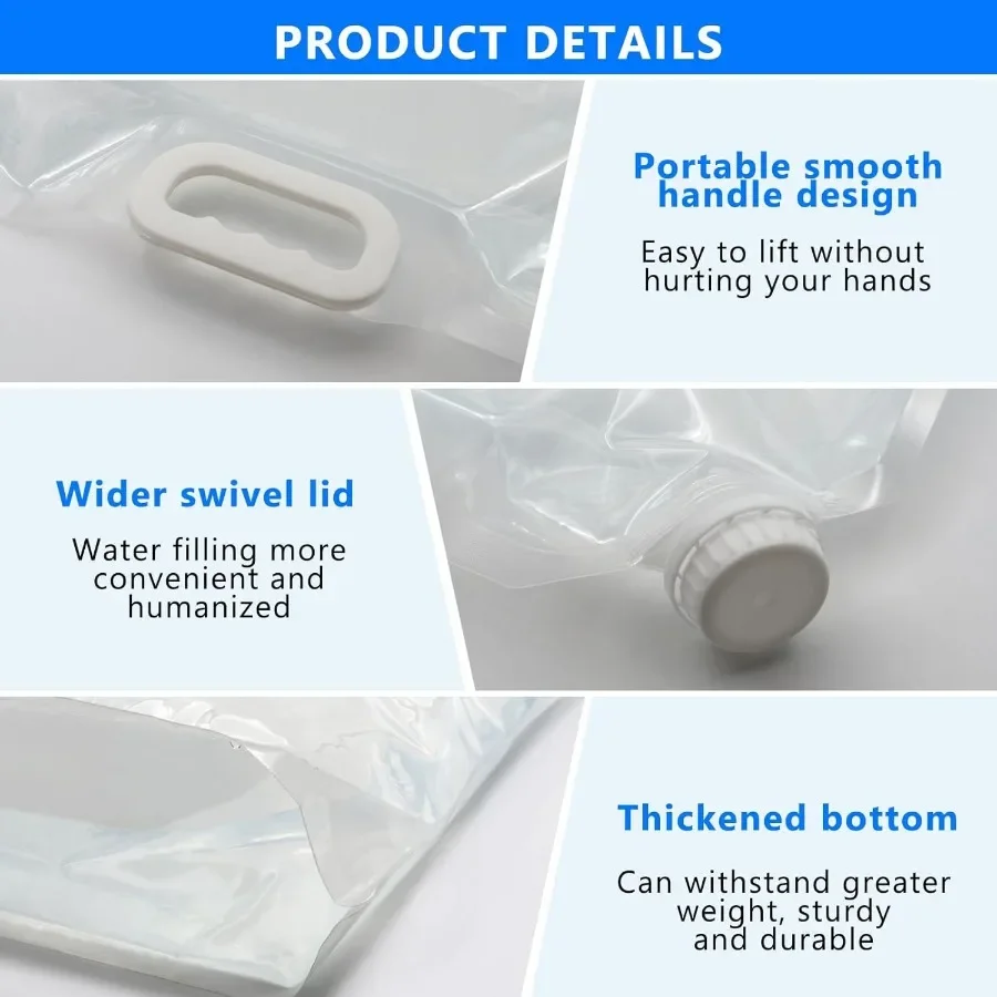 Tragbare, transparente 10L große 4er-Pack Eisbadbeutel – Eisfass für Kältetherapie von Sportlern, Heim-Eisbadewanne, Gefrierbeutel, Wasserbeutel – Detail 2